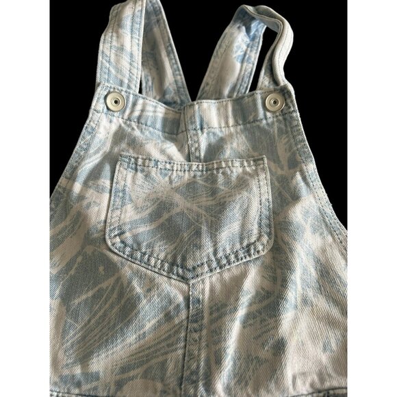 Children’s Place Girls Size 12 Acid Tie Dye Shorts Overall Cotton Denim Pockets - Picture 3 of 7